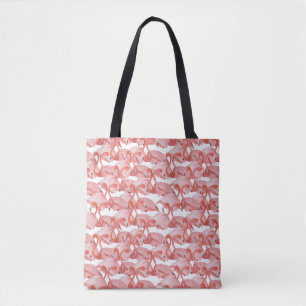 Flamingo Watercolor: Seamless Small Pattern Tote Bag