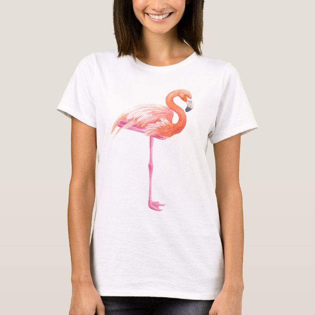 Flamingo watercolor T-Shirt (Front)