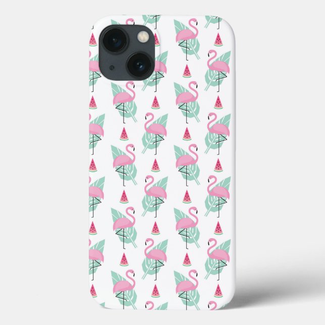 Flamingo & Watermelon Pastel Pattern Case-Mate iPhone Case (Back)