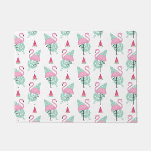 Flamingo & Watermelon Pastel Pattern Doormat
