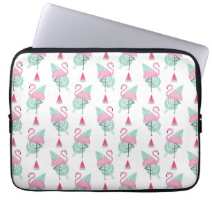 Flamingo & Watermelon Pastel Pattern Laptop Sleeve