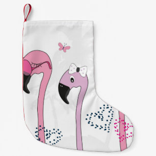 Flamingo wearing sunglasses and hat in summer. Cut Small Christmas Stocking