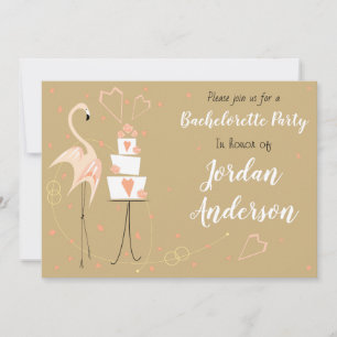 Flamingo Wedding Bachelorette Party landscape Invitation