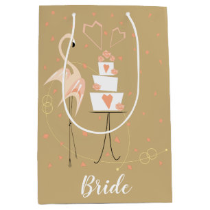 Flamingo Wedding Bride Medium Gift Bag