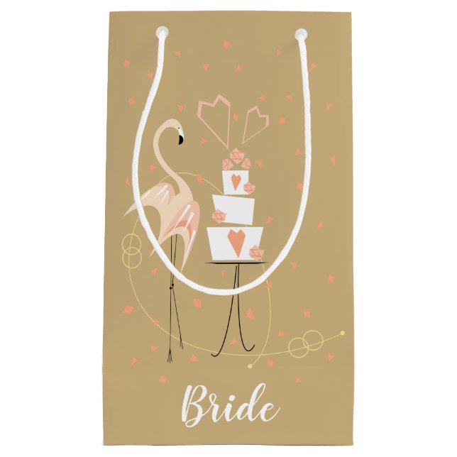 Flamingo Wedding Bride  Small Gift Bag (Front)