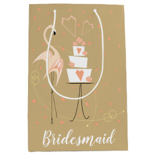 Flamingo Wedding Bridesmaid Medium Gift Bag
