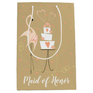 Flamingo Wedding Bridesmaid Medium Gift Bag