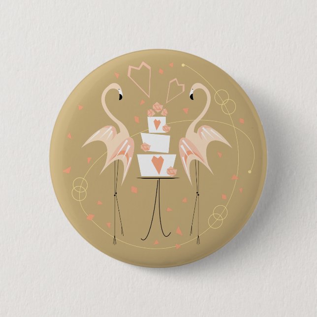 Flamingo Wedding button (Front)