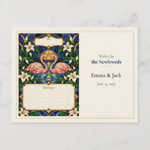 Flamingo Wedding Guest Book Wishes Postcard