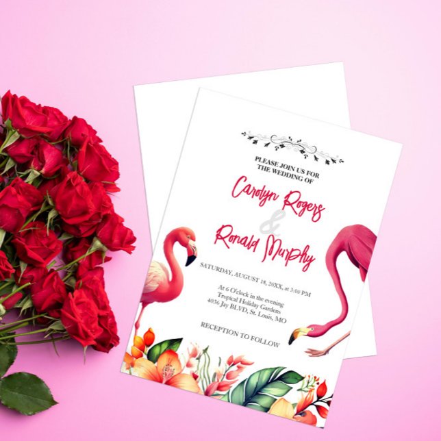 Flamingo Wedding Invitation (Creator Uploaded)