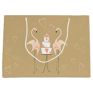 Flamingo Wedding Large Gift Bag