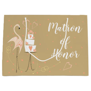 Flamingo Wedding Matron of Honour Large Gift Bag