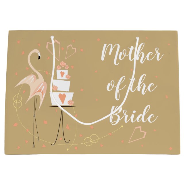 Flamingo Wedding Mother of the Bride Large Gift Bag (Front)