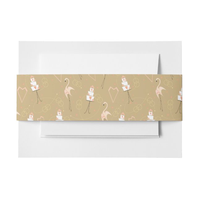 Flamingo Wedding Multi landscape Invitation Belly Band (Front Example)