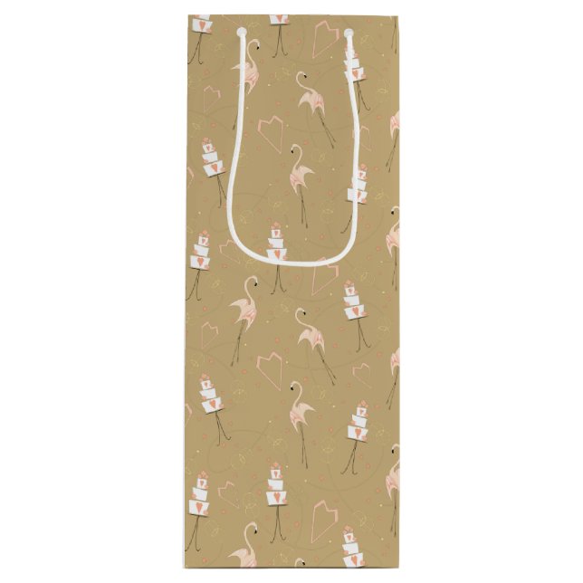 Flamingo Wedding Multi Wine Gift Bag (Front)