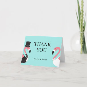 Flamingo Wedding  Thank You Card