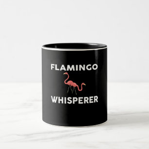 Flamingo Whisperer Novelty Flamingos Two-Tone Coffee Mug