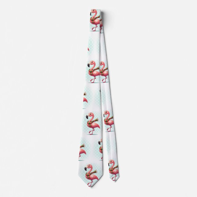 Flamingo with a Scarf  Tie (Front)