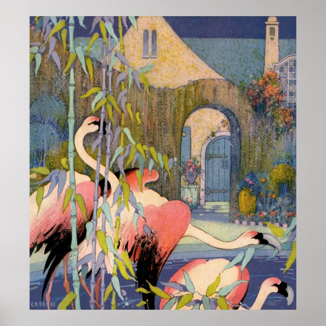 flamingo with bamboo poster (Front)