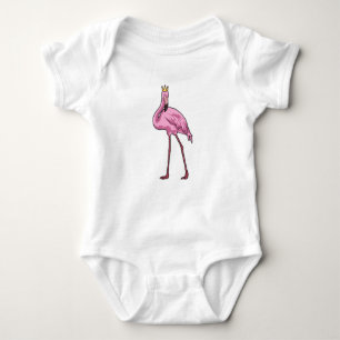 Flamingo with Crown Baby Bodysuit