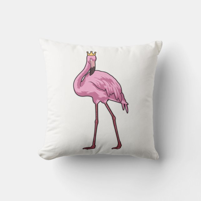 Flamingo with Crown Cushion (Front)