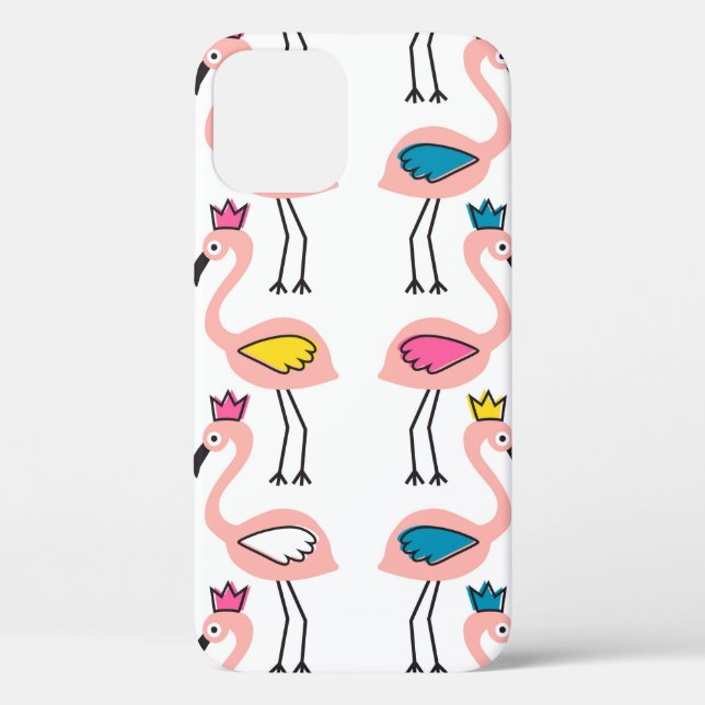 Flamingo with crown seamless pattern. Case-Mate iPhone case (Back)