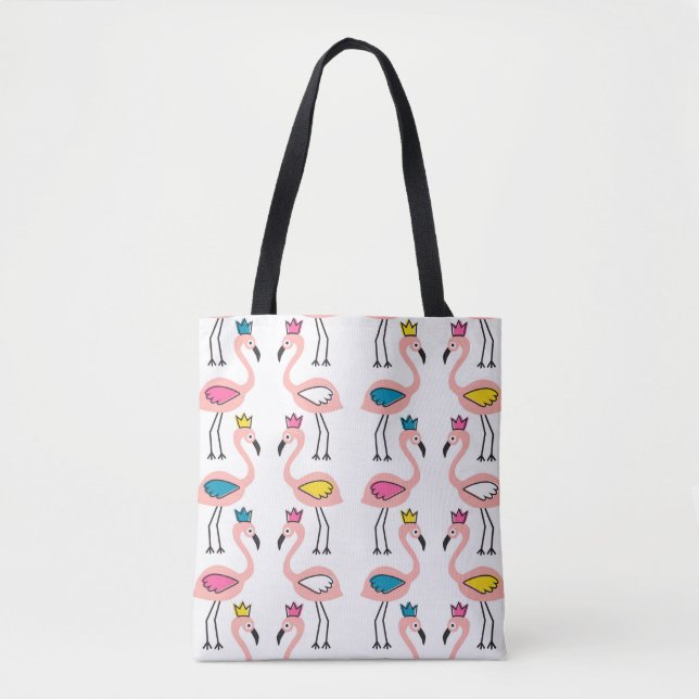 Flamingo with crown seamless pattern. tote bag (Front)