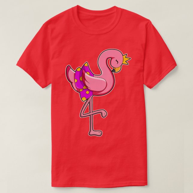 Flamingo with Crown Skirt T-Shirt (Design Front)