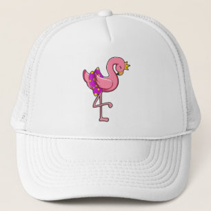 Flamingo with Crown & Skirt Trucker Hat