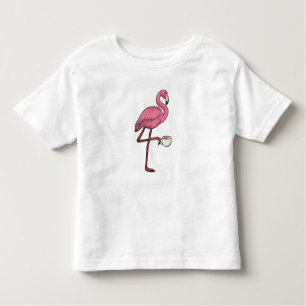 Flamingo with Cup of Coffee Toddler T-Shirt