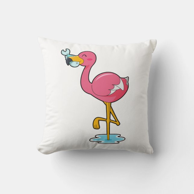 Flamingo with Fish Cushion (Front)