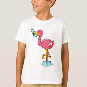 Flamingo with Fish T-Shirt
