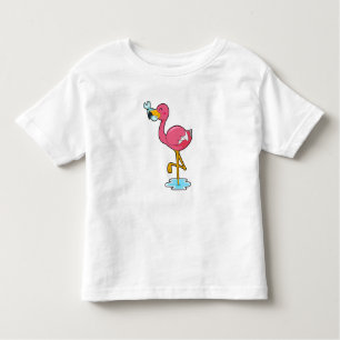 Flamingo with Fish Toddler T-Shirt