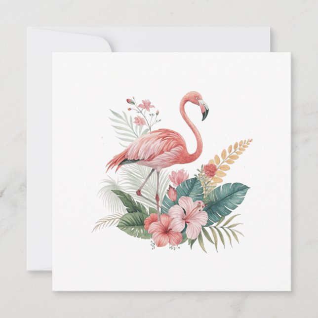 Flamingo With Flowers (Front)