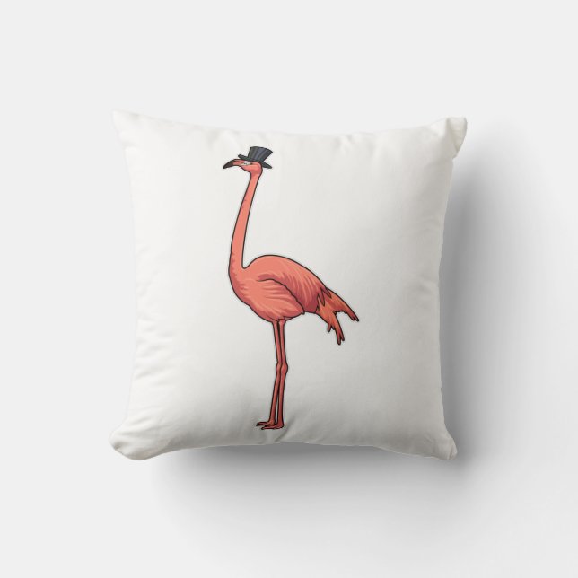 Flamingo with Hat Cushion (Front)