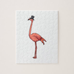 Flamingo with Hat Jigsaw Puzzle