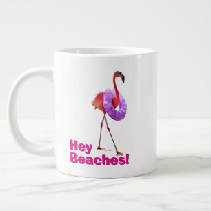 Flamingo With Inner Tube Large Coffee Mug