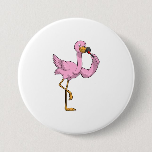 Flamingo with Lipstick 7.5 Cm Round Badge (Front)