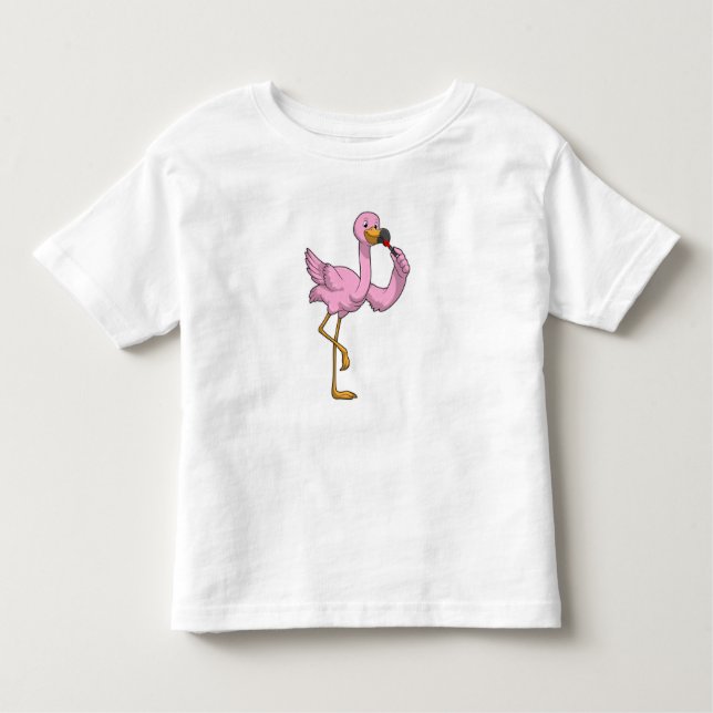 Flamingo with Lipstick Toddler T-Shirt (Front)