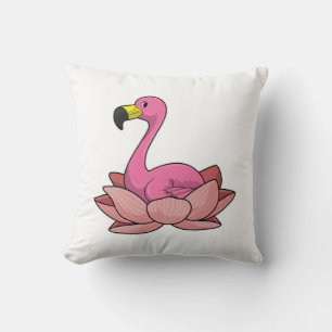 Flamingo with Lotus flower Cushion