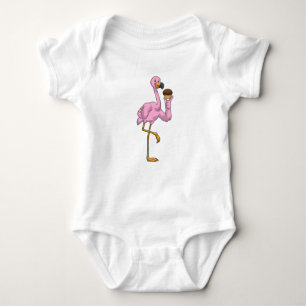 Flamingo with Muffin Baby Bodysuit