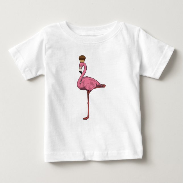 Flamingo with Muffin Baby T-Shirt (Front)