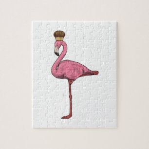 Flamingo with Muffin Jigsaw Puzzle