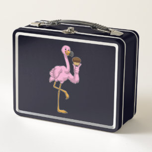 Flamingo with Muffin Metal Lunch Box