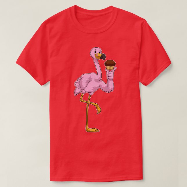 Flamingo with Muffin T-Shirt (Design Front)