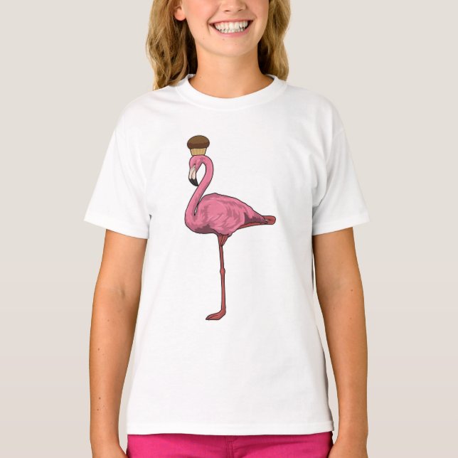 Flamingo with Muffin T-Shirt (Front)