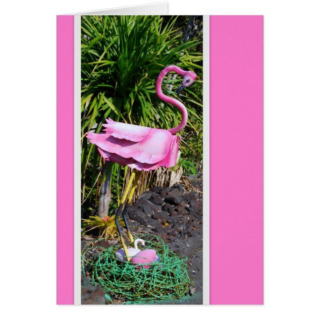 Flamingo with Nest Mailbox Card (Front)