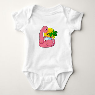 Flamingo with Pool Baby Bodysuit