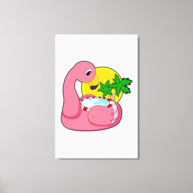 Flamingo with Pool Canvas Print (Front)