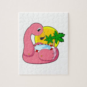 Flamingo with Pool Jigsaw Puzzle